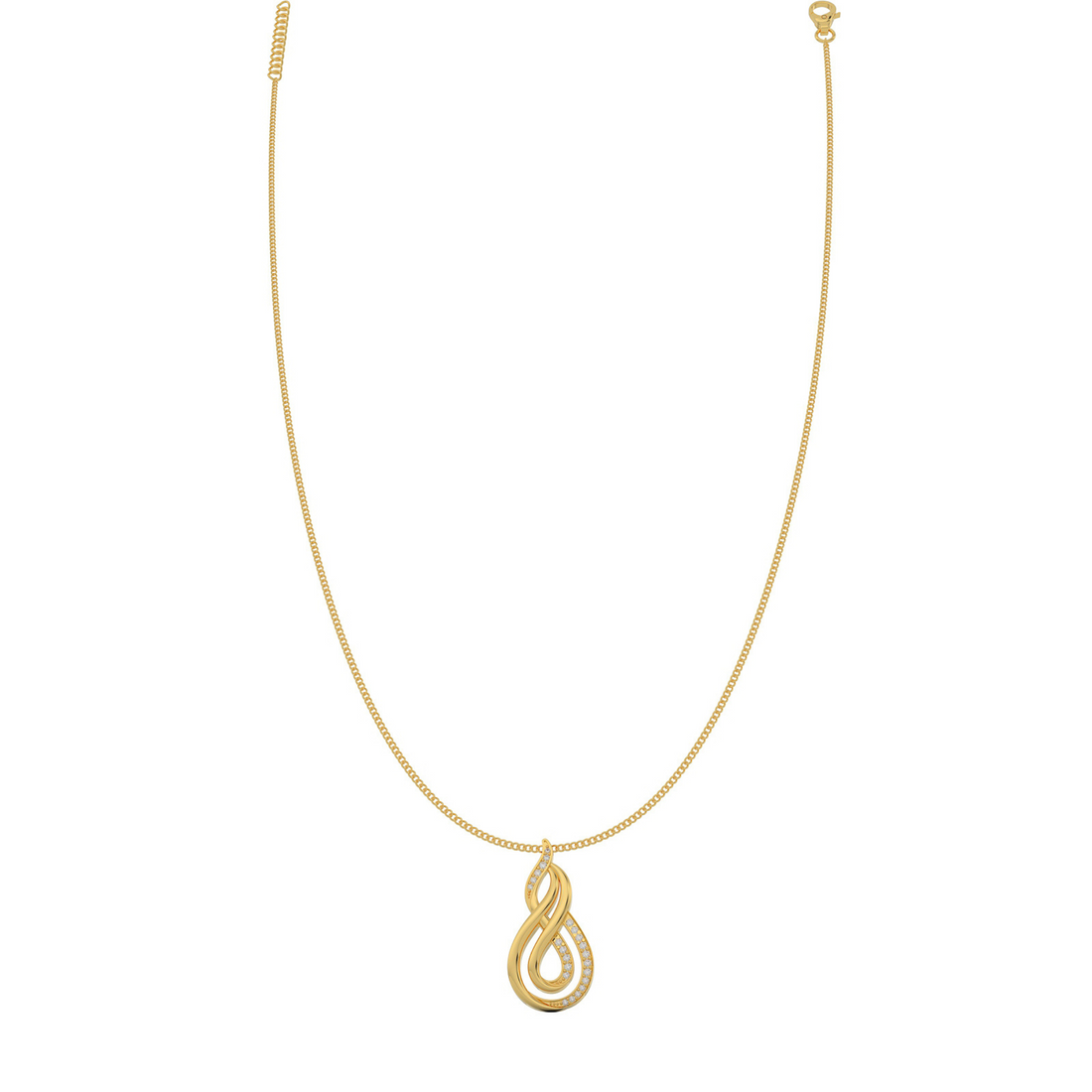 Dynamic Infinity Charm Pendant With Chain- Hallmarked 925 Sterling Silver