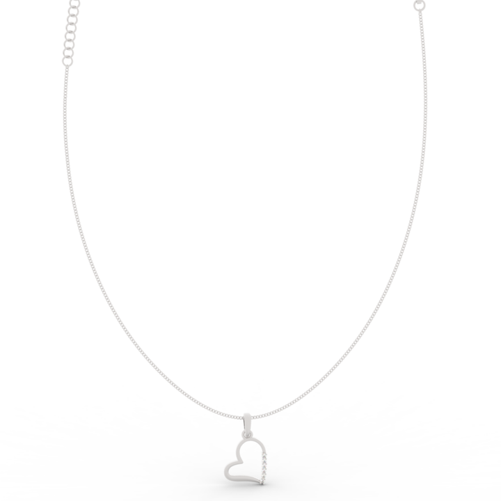 Endearing Heart Pendant With Chain, Hallmarked 925 Sterling Silver