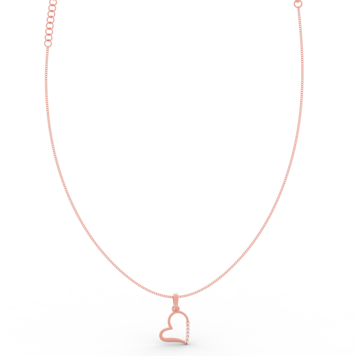 Endearing Heart Pendant With Chain, Hallmarked 925 Sterling Silver