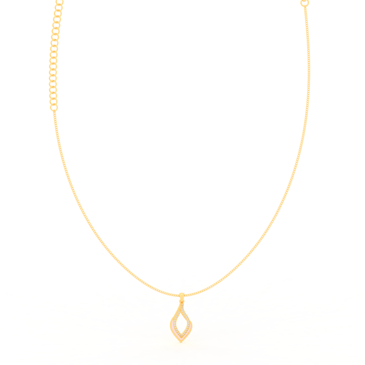Eye Catching Tear Drop Charm With Chain, Hallmarked 925 Sterling Silver