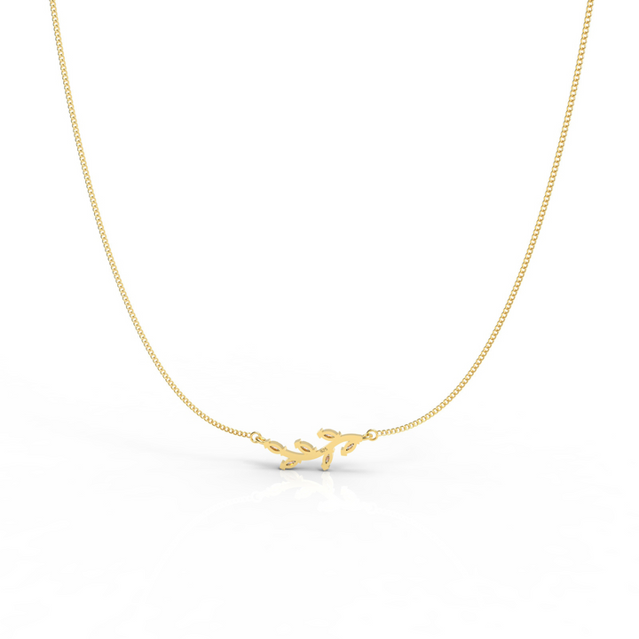 Graduated Sideways Vine Necklace, Hallmarked 925 Sterling Silver