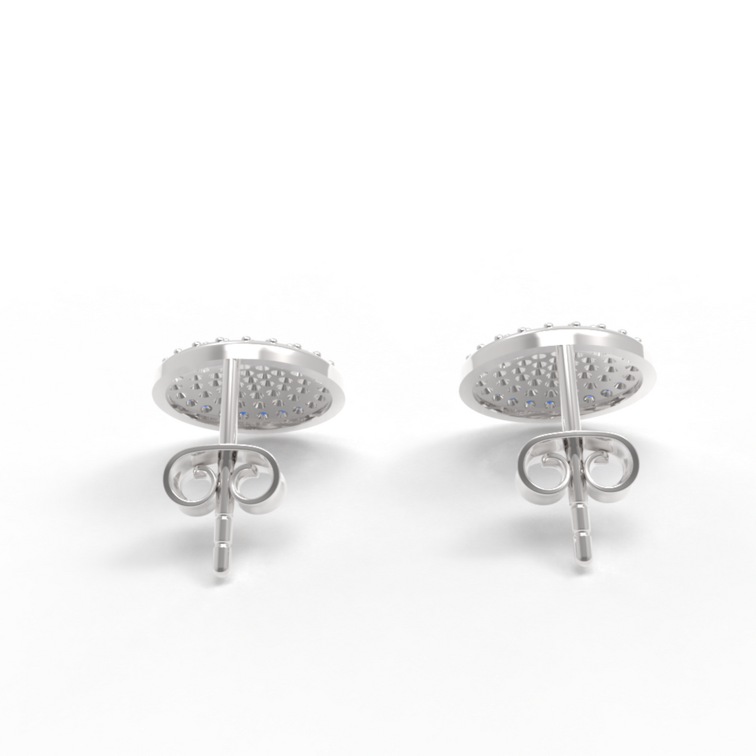 Handcrafted Evil Eye Round Statement Stud Earrings, Hallmarked 925 Sterling Silver