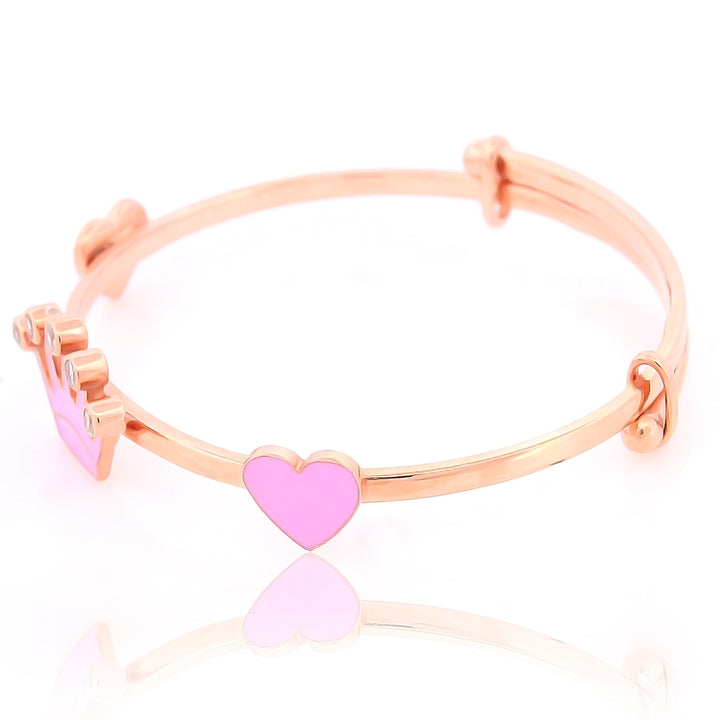 Queen Heart Bracelet for Kids – 18KT Rose Gold Plated | 925 Sterling Silver | Love, Grace & Royalty