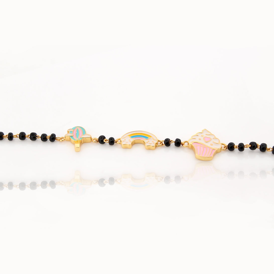 Rainbow, Clouds & Ice Cream Nazariya Bracelet for Baby – 18KT Gold Plated | 925 Sterling Silver | Strength, Protection & Positivity