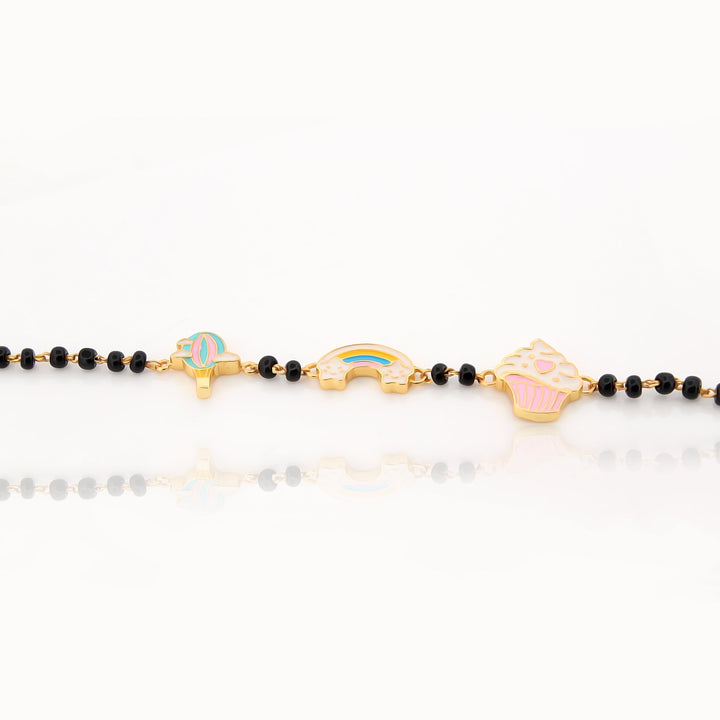 Rainbow, Clouds & Ice Cream Nazariya Bracelet for Baby – 18KT Gold Plated | 925 Sterling Silver | Strength, Protection & Positivity