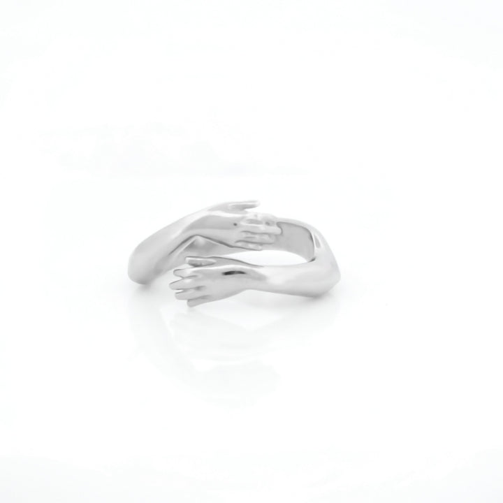 925 Sterling Silver Ring Classic Warm Hug Silver Gold Plated Adjustable Ring (Copy)