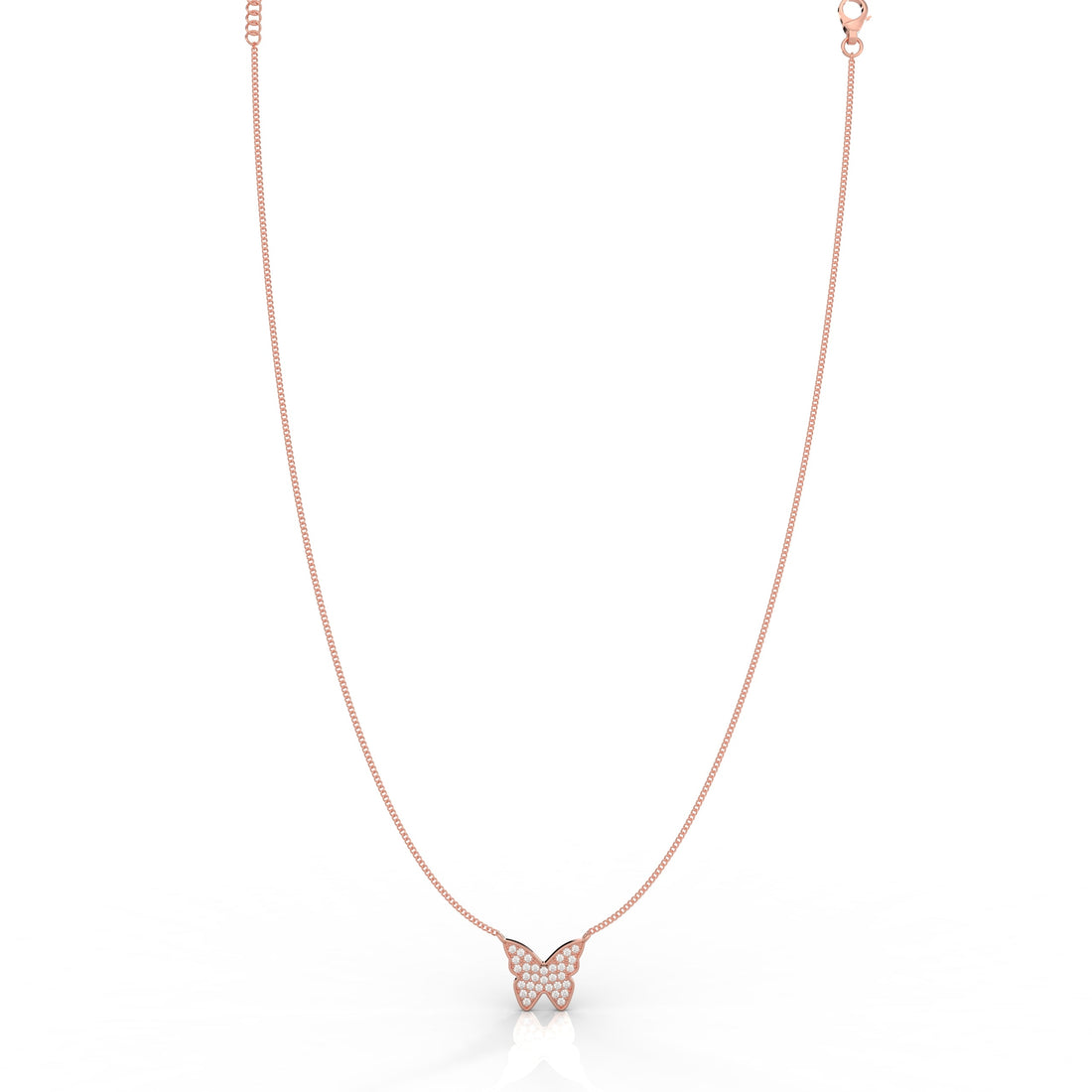 Butterfly Cute Pendant With Chain, Hallmarked 925 Sterling Silver