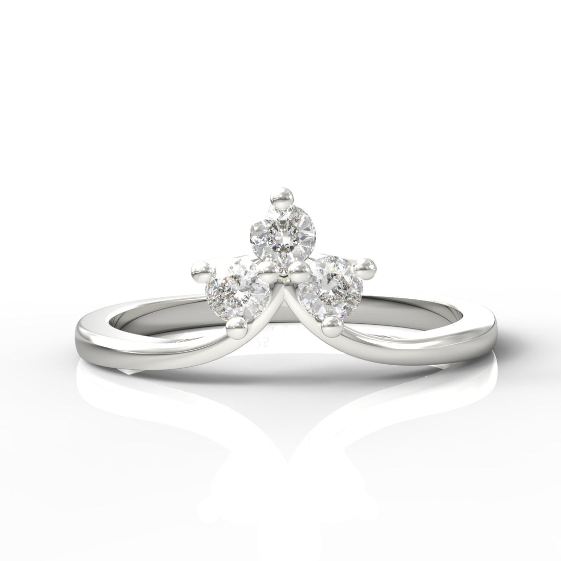 Tiny Crystal Ring for Her – Hallmarked 925 Sterling Silver White Gold Plated | Elegant & Delicate Jewelry