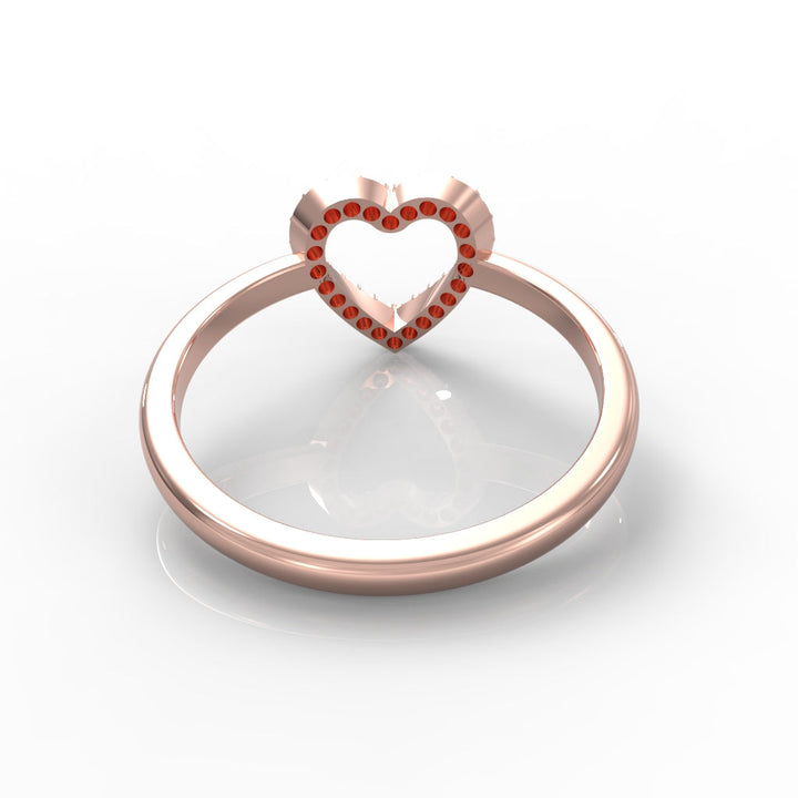 Valentine's Love Heart Pavé Ring – Elegant 925 Sterling Silver Rose Gold Plated | Perfect for Daily Wear & Special Moments