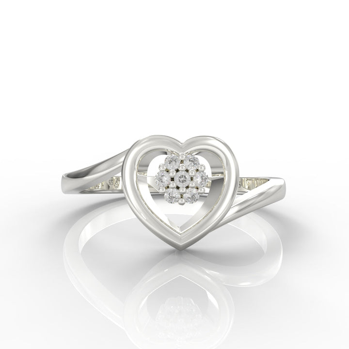 Heart Shape Engagement Ring – Hallmarked 925 Sterling Silver White Gold Plated | Elegant & Timeless Jewelry
