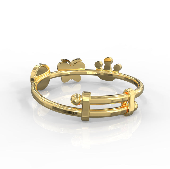 Crown Butterfly Evil Eye Bracelet for Kids – 18KT Gold Plated | 925 Sterling Silver | Protection, Elegance & Positivity