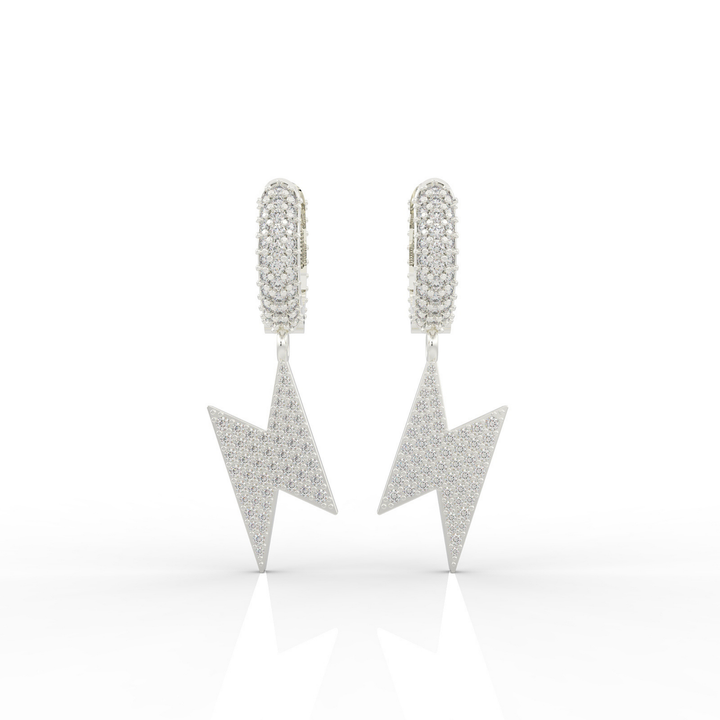 Lightning Bold Dangling Earrings For Women, Hallmarked 925 Sterling Silver