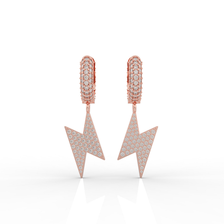 Lightning Bold Dangling Earrings For Women, Hallmarked 925 Sterling Silver