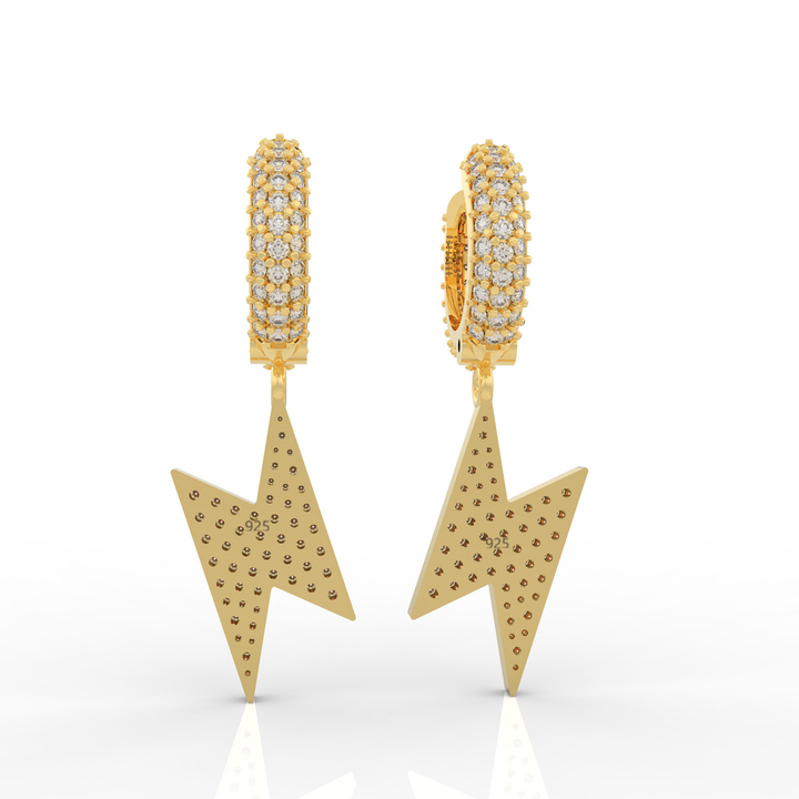 Lightning Bold Dangling Earrings For Women, Hallmarked 925 Sterling Silver