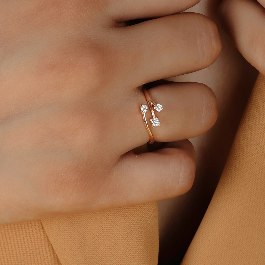 Nature Inspired Leaf Shaped Ring – Hallmarked 925 Sterling Silver Rose Gold Plated | Elegant & Earthy Jewelry