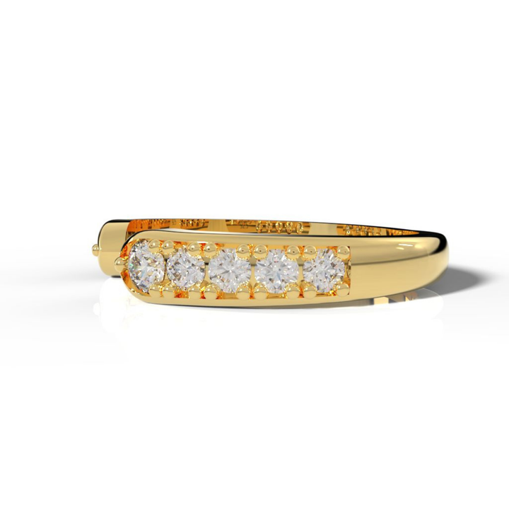 Open Cuff Engagement Band Ring, Hallmarked 925 Sterling Silver Yellow Gold