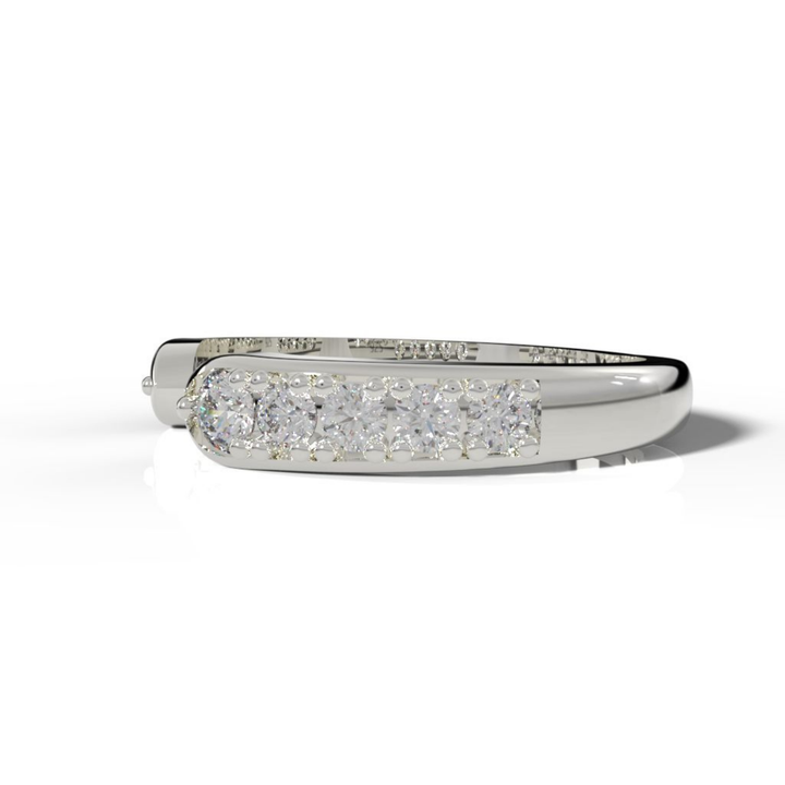 Open Cuff Engagement Band Ring White Gold Plated, Hallmarked 925 Sterling Silver White Gold