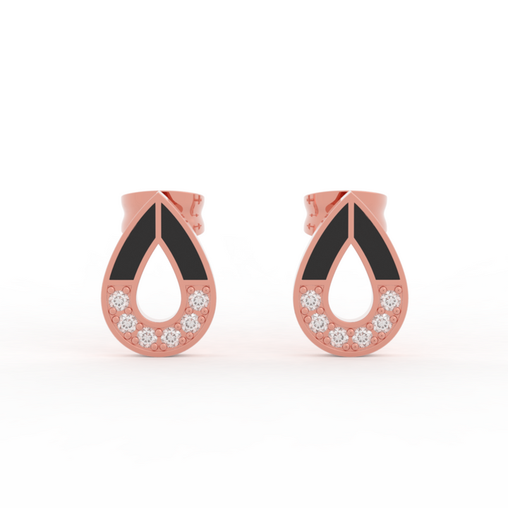 Pear Cut Modern Stud Earrings For Women , Hallmarked 925 Sterling Silver
