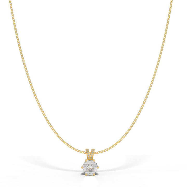 Round Cut Solitaire Pendant- Hallmarked 925 Sterling Silver