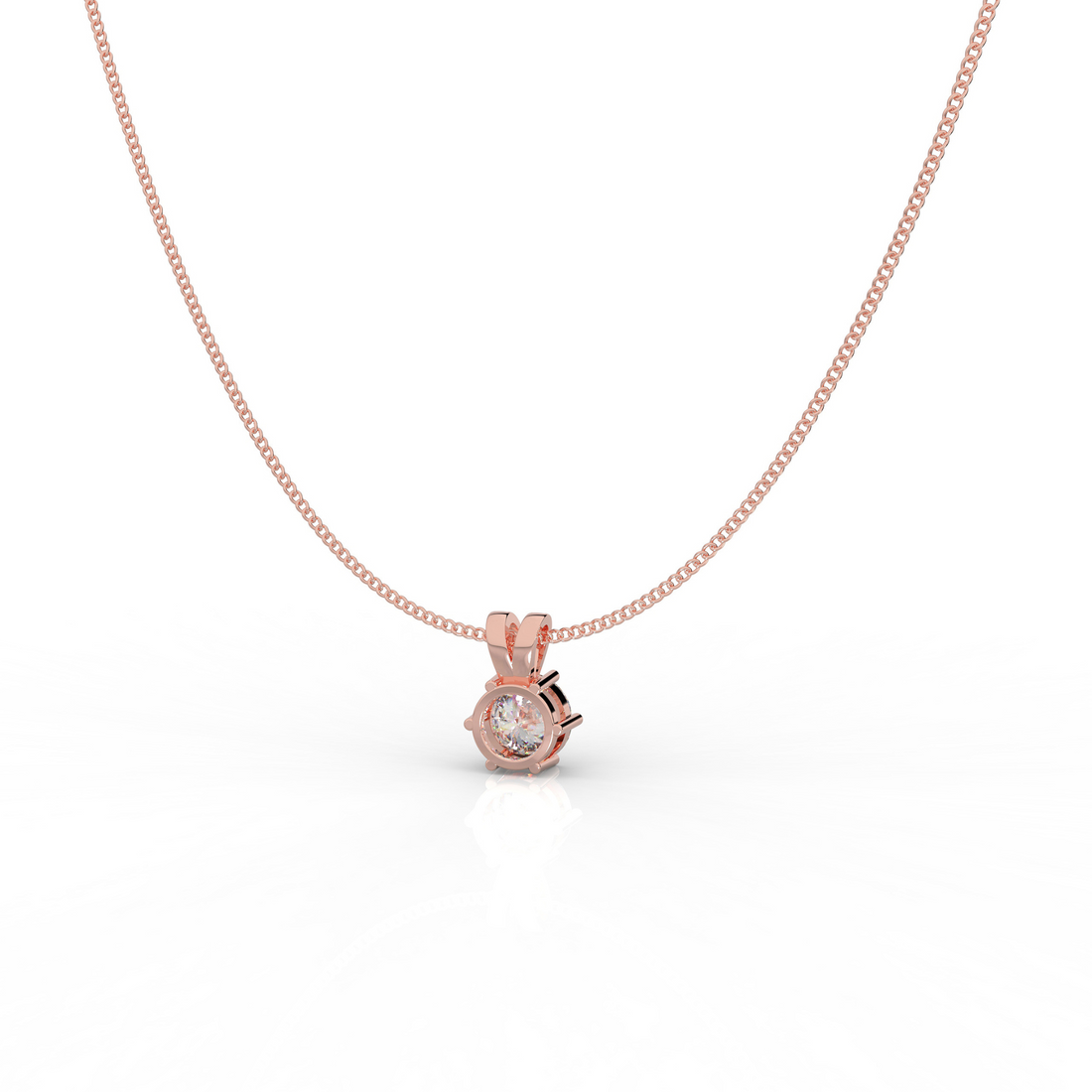 Round Cut Solitaire Pendant- Hallmarked 925 Sterling Silver