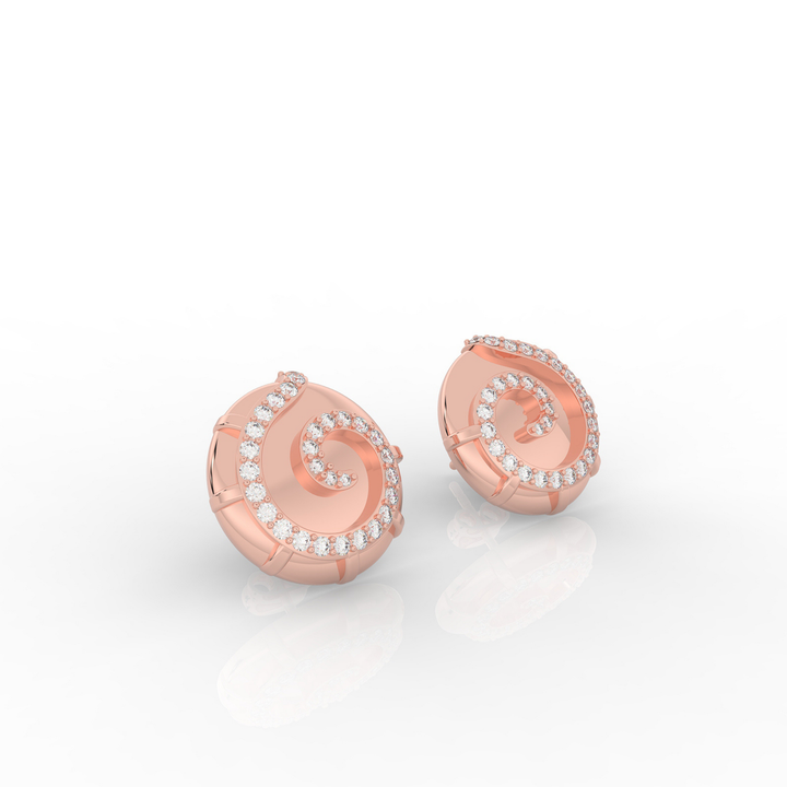 Sophisticated Swirl Round Stud Earrings, Hallmarked 925 Sterling Silver