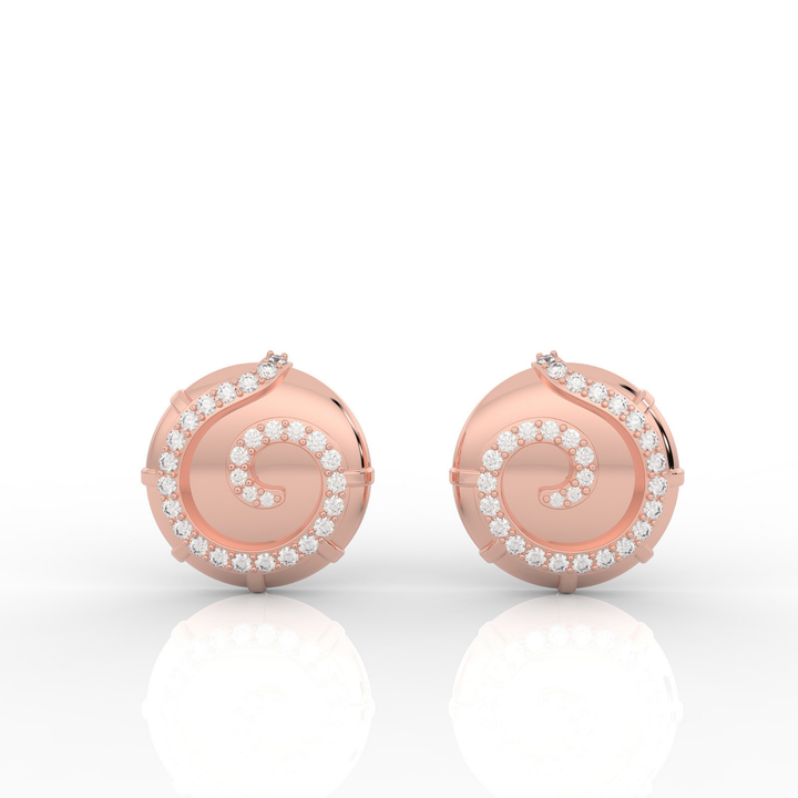 Sophisticated Swirl Round Stud Earrings, Hallmarked 925 Sterling Silver