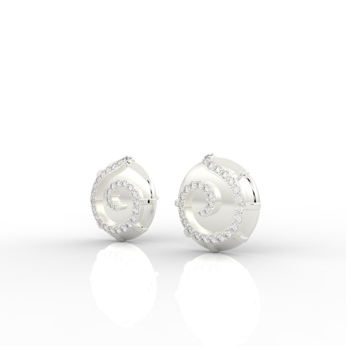 Sophisticated Swirl Round Stud Earrings, Hallmarked 925 Sterling Silver