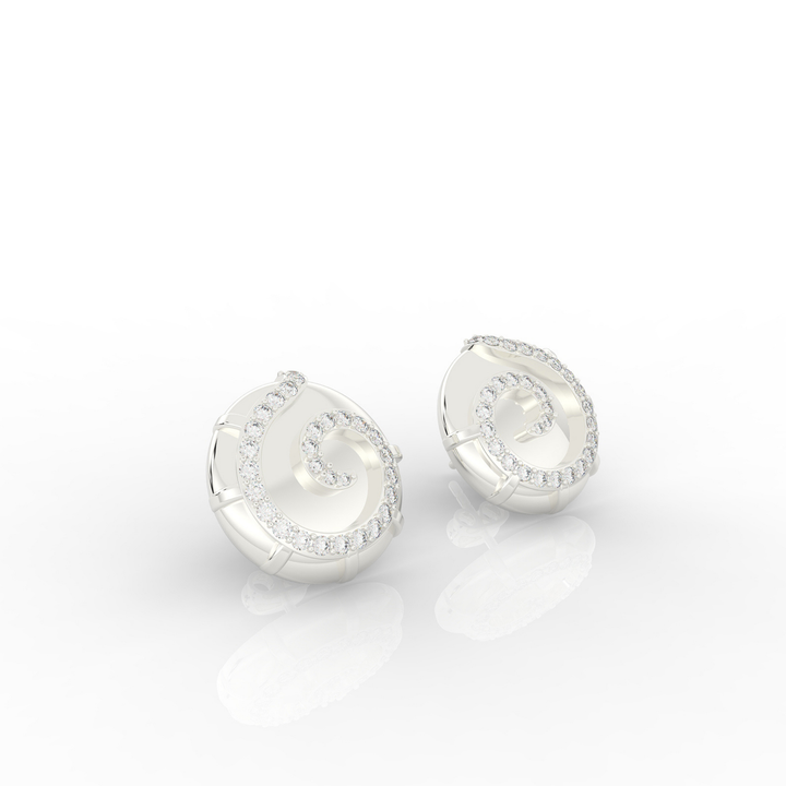 Sophisticated Swirl Round Stud Earrings, Hallmarked 925 Sterling Silver