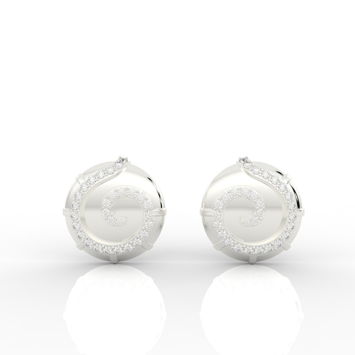Sophisticated Swirl Round Stud Earrings, Hallmarked 925 Sterling Silver