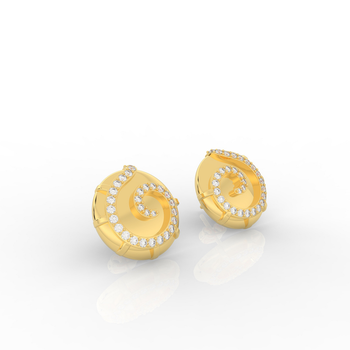 Sophisticated Swirl Round Stud Earrings, Hallmarked 925 Sterling Silver