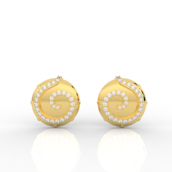 Sophisticated Swirl Round Stud Earrings, Hallmarked 925 Sterling Silver