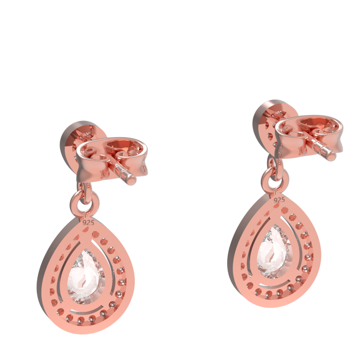 Sparkle Allure Solitaire Teardrop Earrings, Hallmarked 925 Sterling Silver