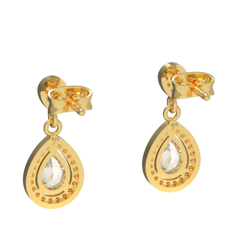 Sparkle Allure Solitaire Teardrop Earrings, Hallmarked 925 Sterling Silver