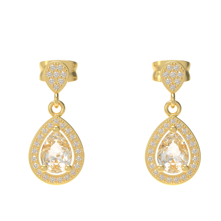 Sparkle Allure Solitaire Teardrop Earrings, Hallmarked 925 Sterling Silver