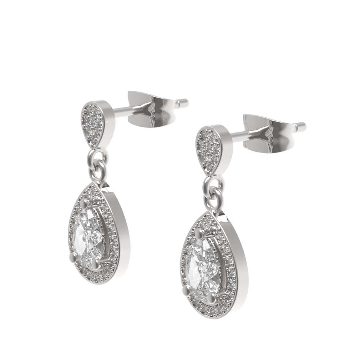Sparkle Allure Solitaire Teardrop Earrings, Hallmarked 925 Sterling Silver