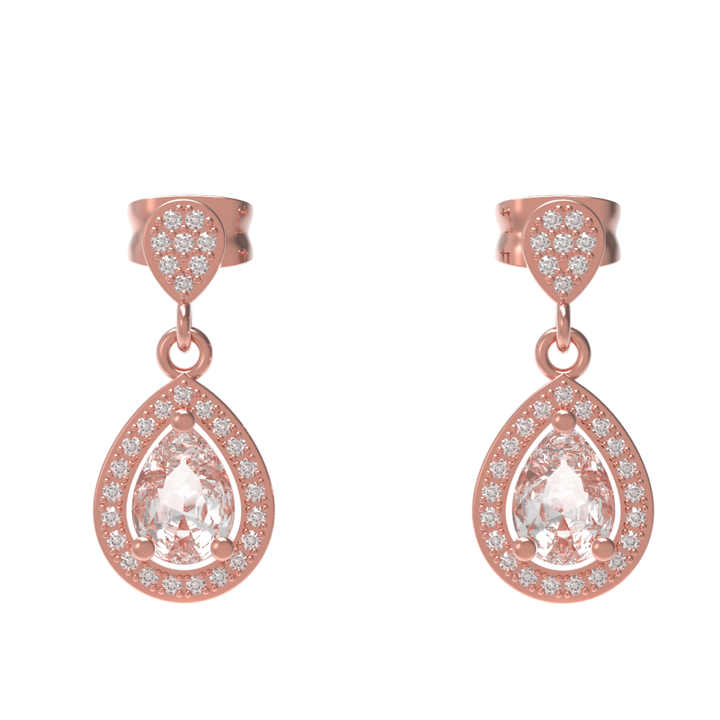 Sparkle Allure Solitaire Teardrop Earrings, Hallmarked 925 Sterling Silver