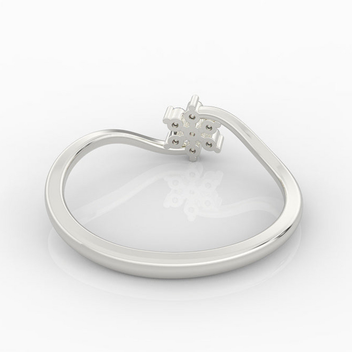 Sparkling Flower Solitaire Ring, Hallmarked 925 Sterling Silver