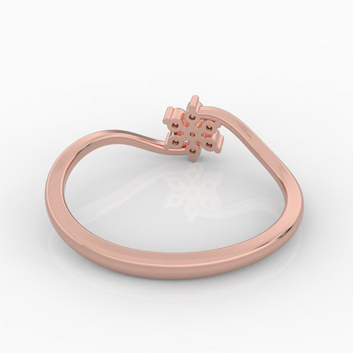 Sparkling Flower Solitaire Ring, Hallmarked 925 Sterling Silver