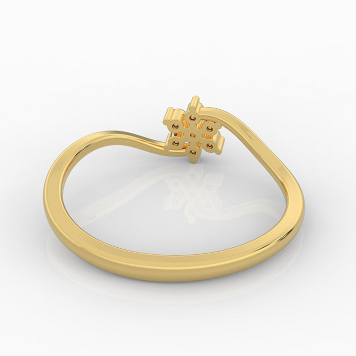 Sparkling Flower Solitaire Ring, Hallmarked 925 Sterling Silver