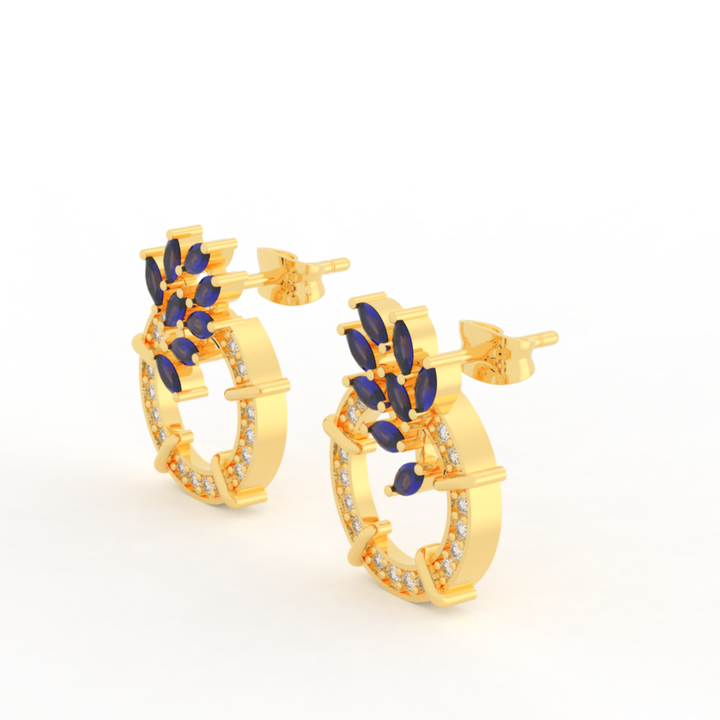 Sparkling Gemstone Cluster Circle Stud Earrings, Hallmarked 925 Sterling Silver