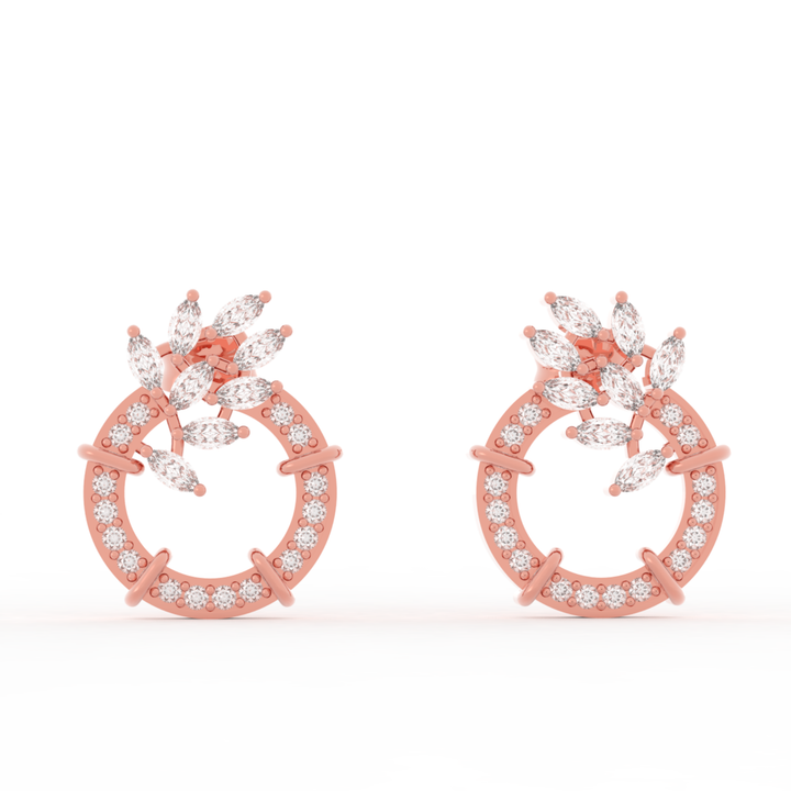 Sparkling Gemstone Cluster Circle Stud Earrings, Hallmarked 925 Sterling Silver