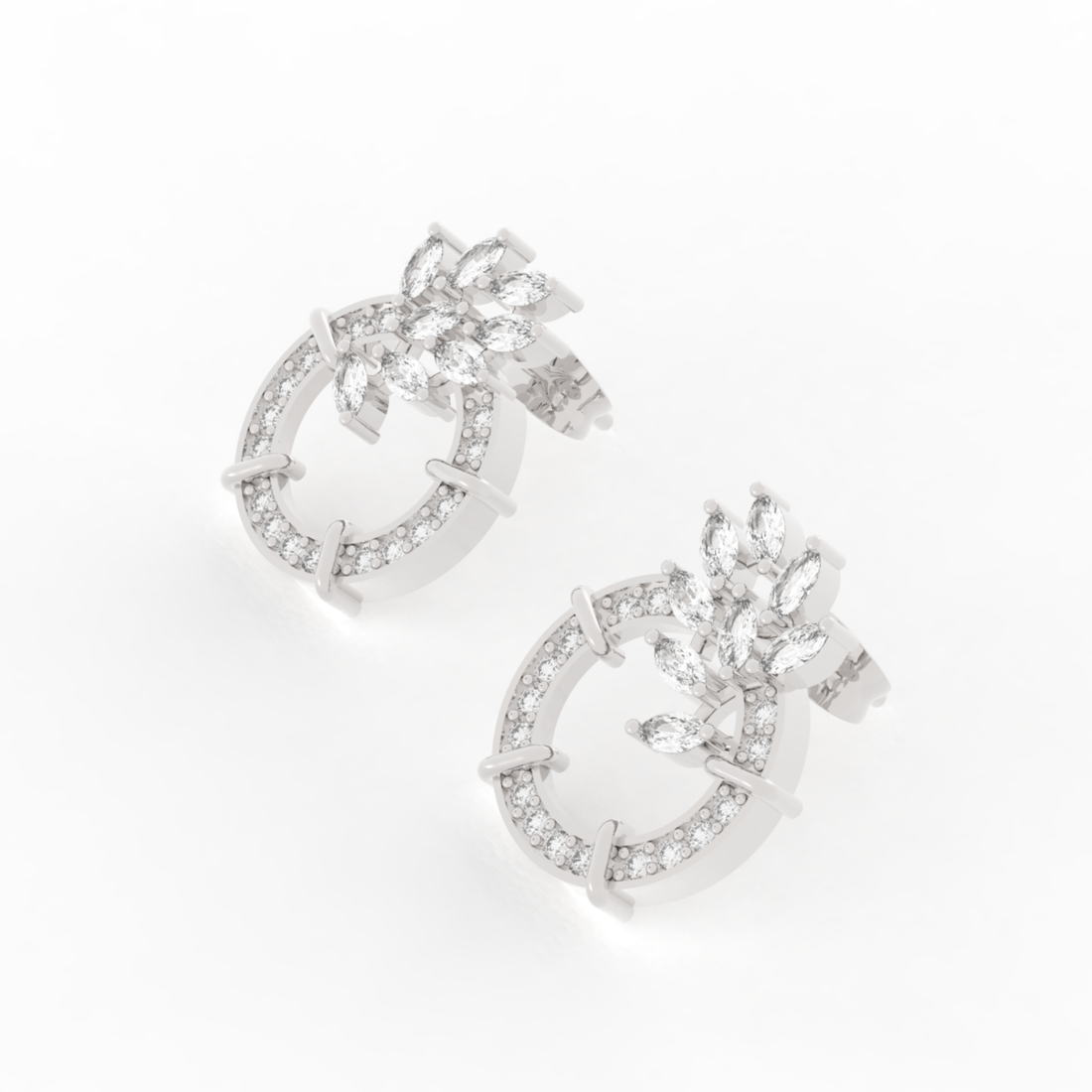 Sparkling Gemstone Cluster Circle Stud Earrings, Hallmarked 925 Sterling Silver