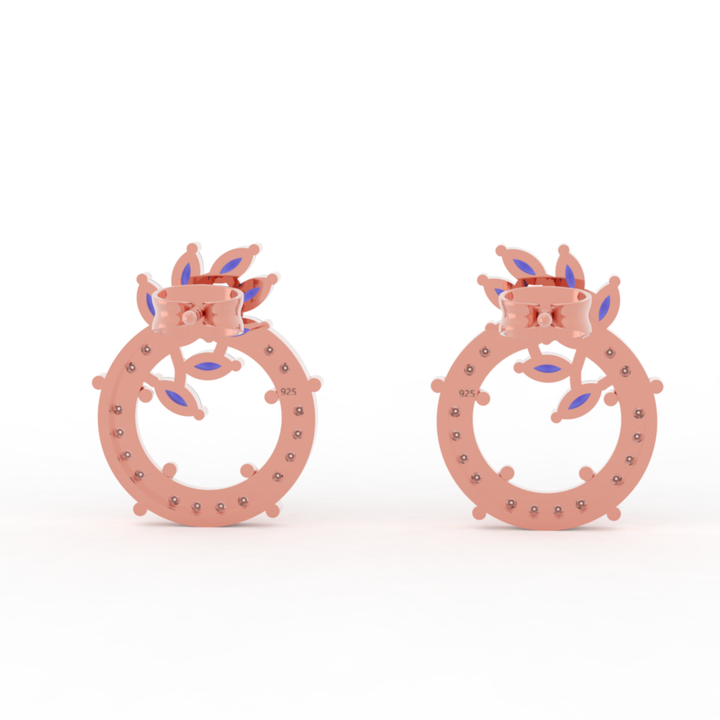 Sparkling Gemstone Cluster Circle Stud Earrings, Hallmarked 925 Sterling Silver