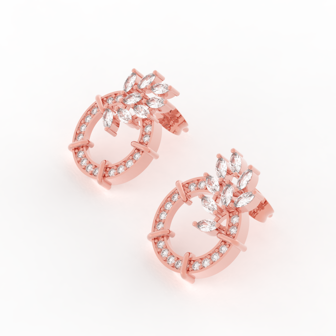 Sparkling Gemstone Cluster Circle Stud Earrings, Hallmarked 925 Sterling Silver
