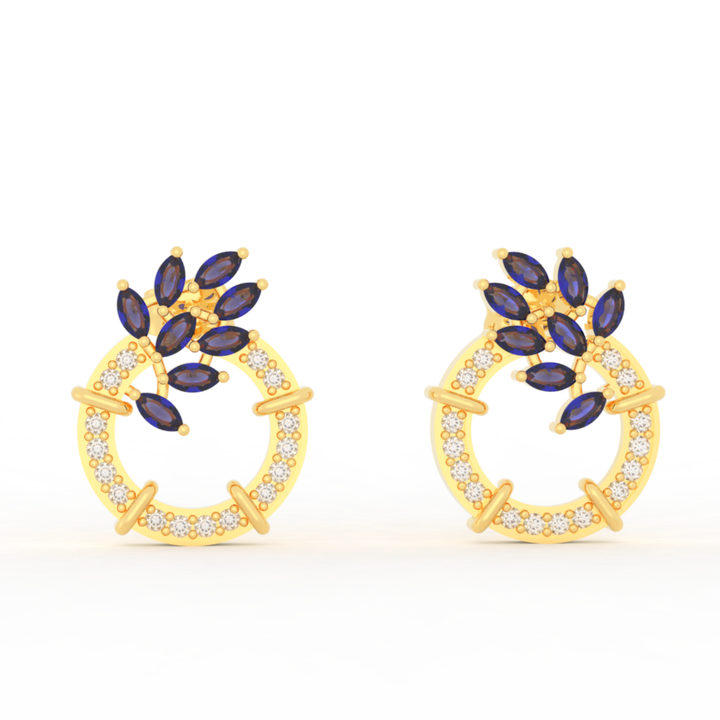 Sparkling Gemstone Cluster Circle Stud Earrings, Hallmarked 925 Sterling Silver