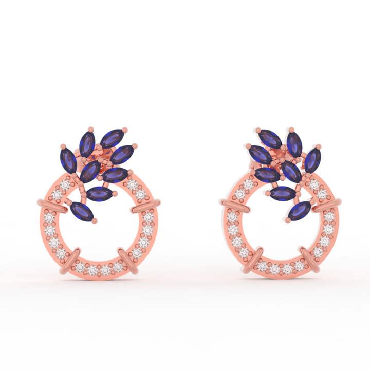Sparkling Gemstone Cluster Circle Stud Earrings, Hallmarked 925 Sterling Silver