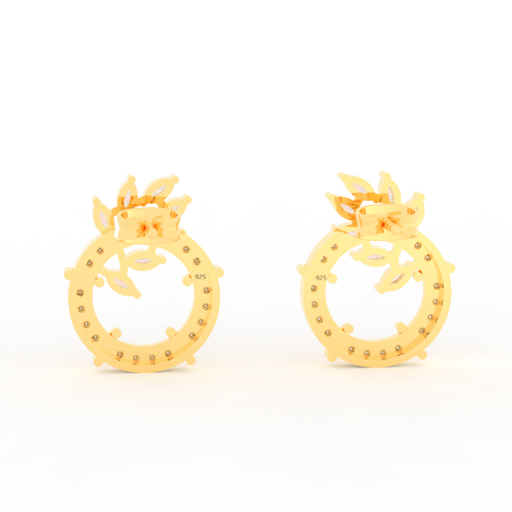 Sparkling Gemstone Cluster Circle Stud Earrings, Hallmarked 925 Sterling Silver