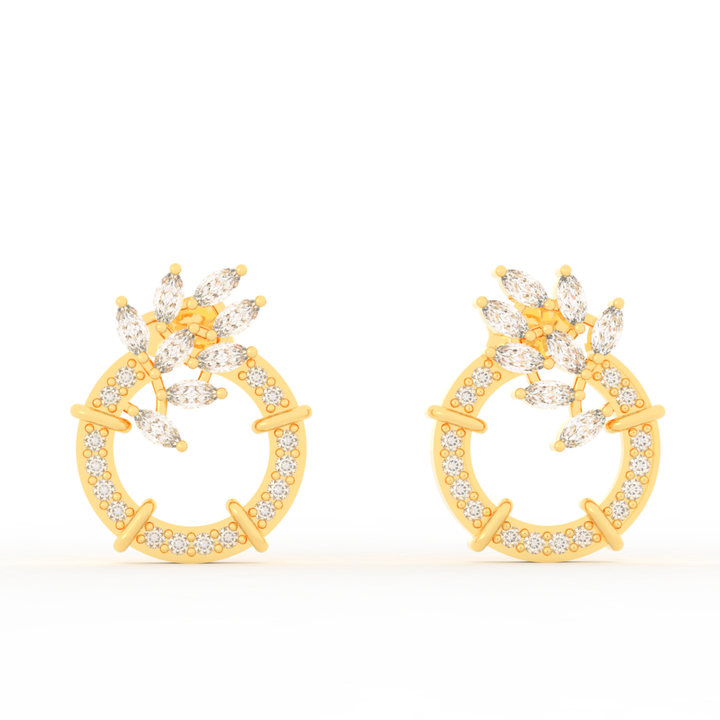 Sparkling Gemstone Cluster Circle Stud Earrings, Hallmarked 925 Sterling Silver