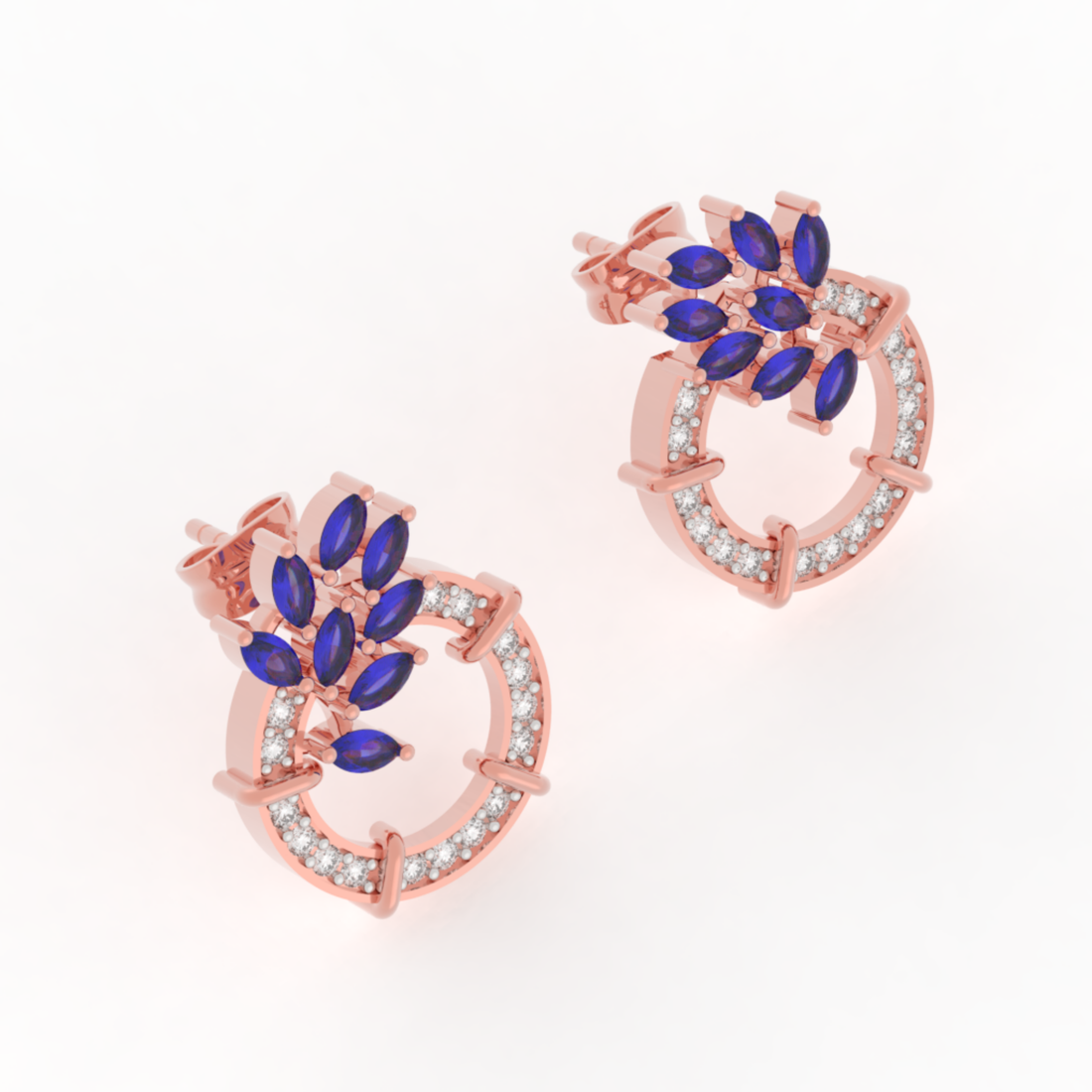 Sparkling Gemstone Cluster Circle Stud Earrings, Hallmarked 925 Sterling Silver