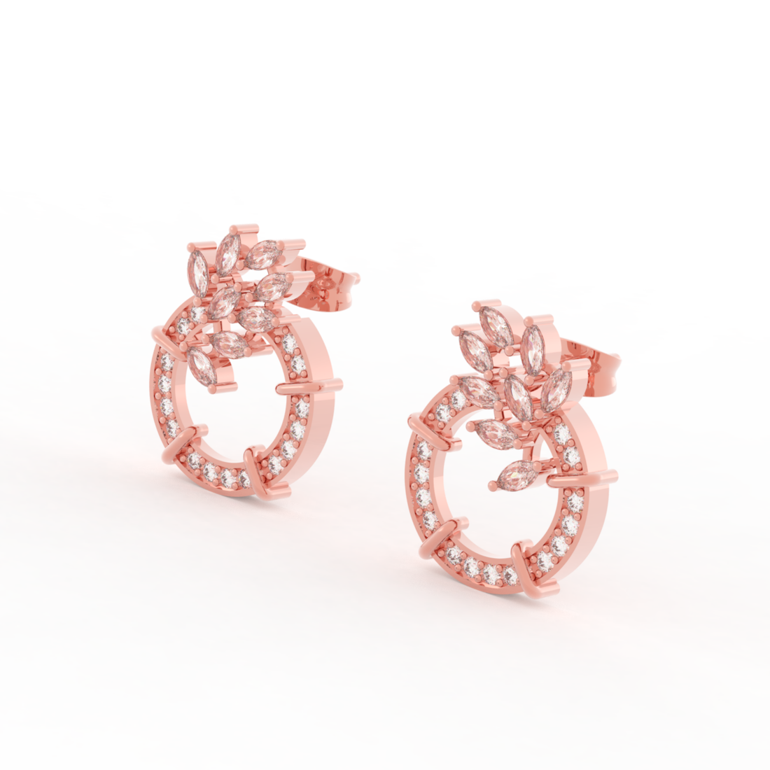 Sparkling Gemstone Cluster Circle Stud Earrings, Hallmarked 925 Sterling Silver